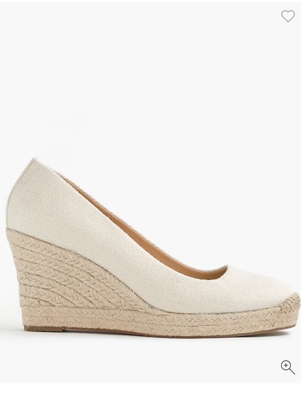 NEW* J. Crew Seville Espadrilles Wedges Shoes Beige Linen Gold Metallic 8.5